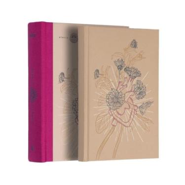 Imagem de Bíblia Diária Nvi, Tecido Sobre Capa Dura, Coração Florido, Leitura Perfeita – Comece Sua Jornada De