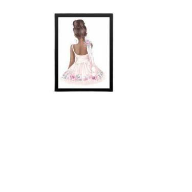 Imagem de Quadro Infantil Menina Bailarina Morena 33X24Cm