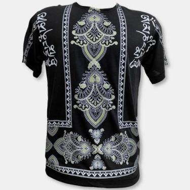 Imagem de Camiseta Indiana Masculina Bata Malha Fria Tamanho EXG - - Sarat Moda 