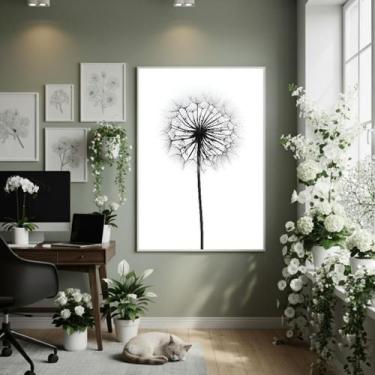 Imagem de Quadro Decorativo Um Dente De Leão 70X50Cm Mold Branca - Quadros On-Li