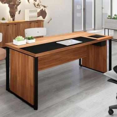 Imagem de Mesa de Escritório Diretor com Caixa de Tomadas e Porta Objetos 180cm 