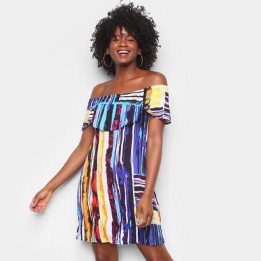 Imagem de Vestido Água Viva Ombro a Ombro Estampado, Estampado, G