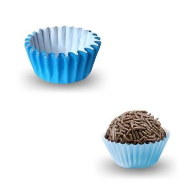 Imagem de Forminhas De Papel Azul Doces Brigadeiro Numero 6 C/ 1.000Un - TAMAROZ