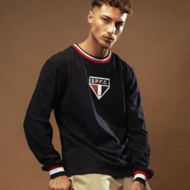 Imagem de Camisa São Paulo Retrô 1969 Manga Longa Preta-Masculino