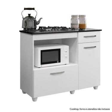 Imagem de Balcão para Cooktop 5 Bocas Violeta Kaiki Móveis Branco