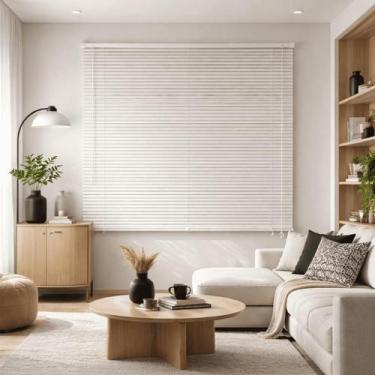 Imagem de Persiana Horizontal PVC 25mm Block 80larg x 80alt - Top Flex, Branca