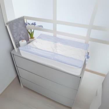 Imagem de Trocador de Bebê Anatômico Cômoda Capa Plástica Micropercal 200 Fios Luxo P Azul Bebê