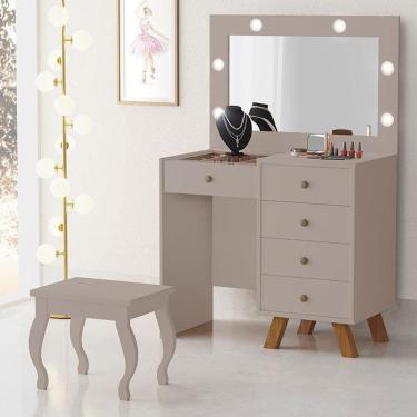 Imagem de Penteadeira Camarim Luna com Banqueta Mani – Luapa Móveis