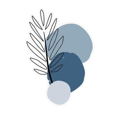 Imagem de Adesivo Decorativo Abstrato Folha Azul para Parede - Rei Cobra