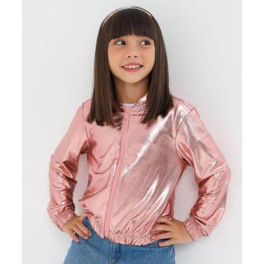 Imagem de Jaqueta Infantil Bomber Holográfica Marisa Tam 4 a 10 Rosa, Rosa, 4