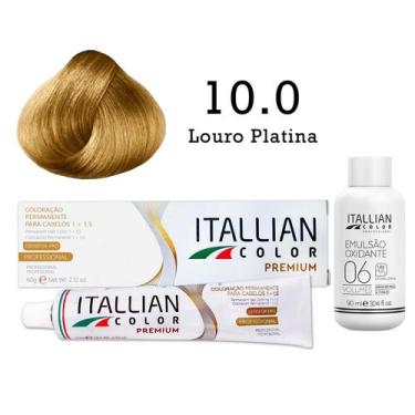 Imagem de Coloração 10.0 Louro Platina + Oxi 06 Volumes 90ml  Itallian Color - I