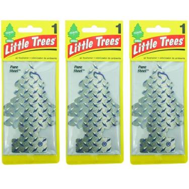 Imagem de 3x Aromatizantes Little Trees Cheirinho Pure Steel - Chocolate Cítrico