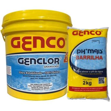 Imagem de Cloro Genclor Granulado Dicloro 10 Kg + Ph Mais 02 kg Genco