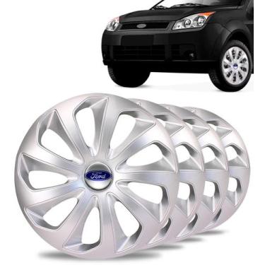 Imagem de Jogo 4 Calota Velox Aro 14 Prata Ford Fiesta Ka Escort Focus - Elitte
