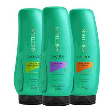 Imagem de Aneethun Kit Gelatina + Finalizados Ondas + Finalizador Crespos Cachos