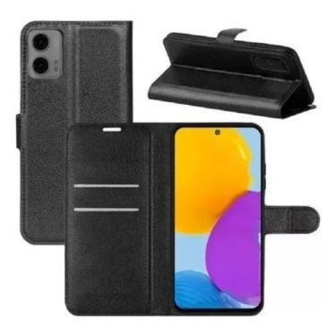 Imagem de Capa Capinha Carteira Estojo Preta Para Moto G73 Case Flip - LXL
