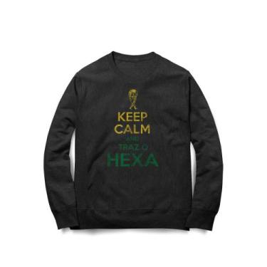 Imagem de Moletom Keep Calm And Traz o Hexa - - Studio Geek, P, Preto