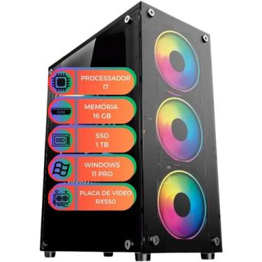 Imagem de Computador MultiPc Gamer i7 3ªG RX550 16GB SSD 1TB Win11 Pro