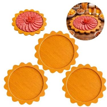 Imagem de 3 Bandejas Prato Redonda Ondulada Decorativa de Mesa 29cm - Freecom