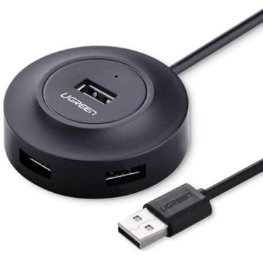 Imagem de Hub usb 4 portas 2.0 com cabo de 1m preto cr106 ugreen - 20277