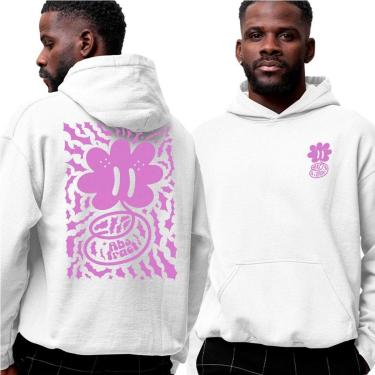 Imagem de Moletom Canguru Com Capuz‎ Urban Pink Flower Street Abstract-Unissex