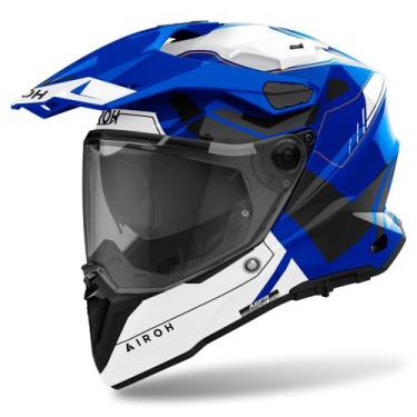 Imagem de Capacete Airoh Commander 2 Reveal Big Trail Off Road Azul, Azul Brilho