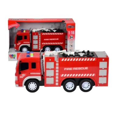 Imagem de Brinquedo Caminhao Veiculo De Bombeiro Rescue Vermelho Bbr - BBR TOYS