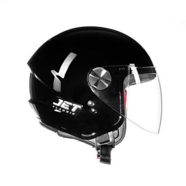 Imagem de Capacete Moto Aberto Fly New Jet Feminino Masculino, Preto Brilhante, 