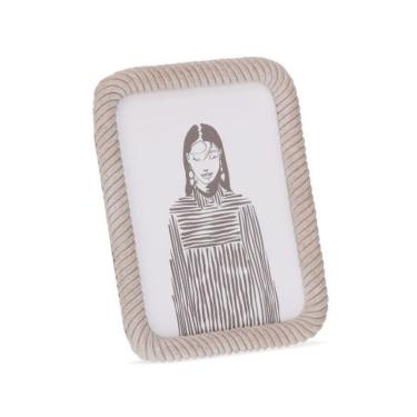 Imagem de Porta-Retrato Decorativo em Espiral 15x20cm de Polirresina e Vidro Bege Mart para Fotos