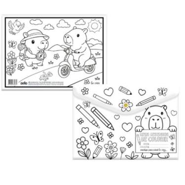 Imagem de Pasta Envelope com Botão para Colorir Be Capy Dello