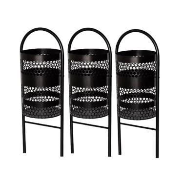Imagem de Kit 3 Lixeiras para Patios e Parques 360X3STE Tela de Moeda Suspensa Abertura Manual 40L Santa Edwirges
