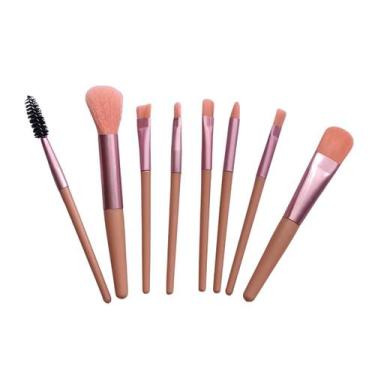 Imagem de Kit Compacto com 8 Pincéis para Maquiagem - Generica