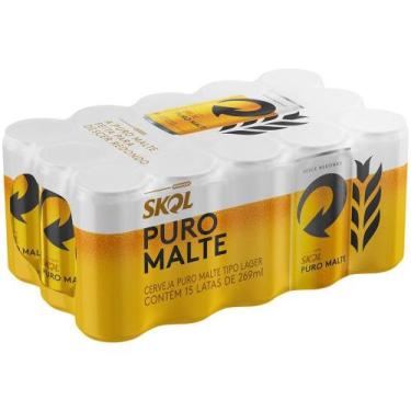 Imagem de Cerveja Skol Puro Malte Lager 269ml - 15 Unidades