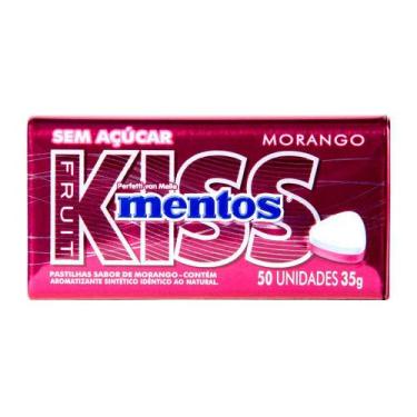 Imagem de Balas Mentos Kiss Fruit Sabor Morango sem Açúcar 35g