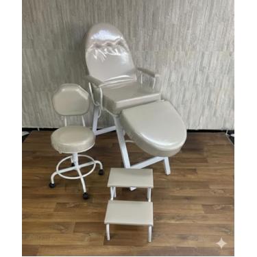 Imagem de Kit Maca Estetica Luxo Plastificada 3 Peças - Maca/Mocho/Escadinha