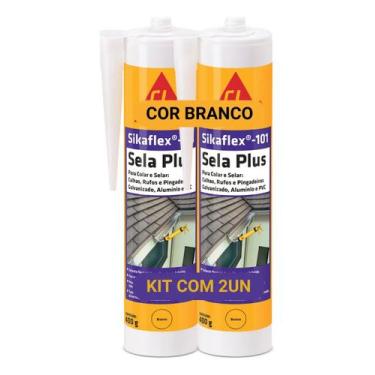Imagem de KIT 2 Selante Sikaflex 101 Sela Plus Branco 400 g