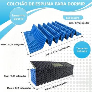 Imagem de Colchonete De Camping Dobrável De Alumínio Ultra Leve De 2cm De Espess