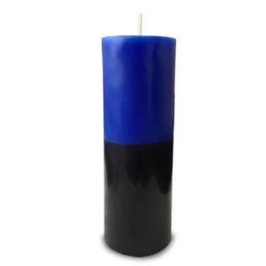 Imagem de Vela De 7 Dias Votiva Bicolor Azul e Preta 260g