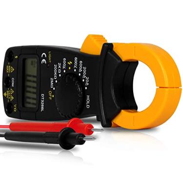 Imagem de Alicate Amperímetro Digital Multímetro Profissional Medidor de Corrente Ac + Dc Tensão 200M~600V Sem Contato Teste Bipe