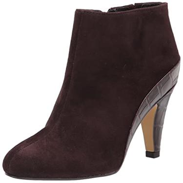 Imagem de Bella Vita Bota feminina Brennan Ankle Boot, Couro de camurça marrom/crocodilo, 10 Narrow