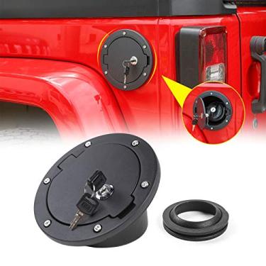 Imagem de RT-TCZ Acessórios para tampa de tanque de gasolina para porta de combustível para Jeep Wrangler JK 2007-2017 e Sahara Rubicon Esporte ilimitadoRT-TCZ preto RT-01