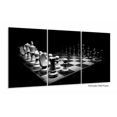Imagem de Quadro Decorativo Jogo De Xadrez 120x60 3 peças