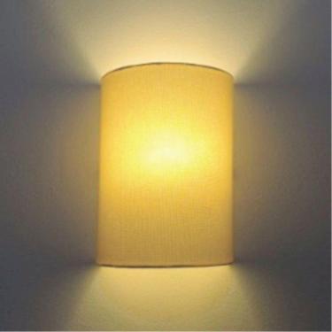 Imagem de Arandela Meia Cana Retro 25/18x10cm Bivolt Algodão Crú