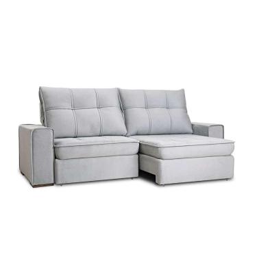 Imagem de sofá 5 lugares retrátil e reclinável living versalhes veludo cinza 290 cm