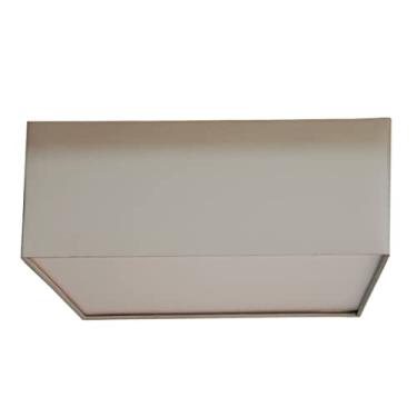 Imagem de Luminária Plafon Quadrado Cúpula em Tecido 40x40x15 Cor:Cinza6026