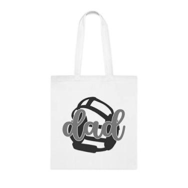 Imagem de Bolsa de capacete Wrestling Dad presente para papai, bolsa de ombro papai, bolsas reutilizáveis para papai, presente para papai da filha favorita, filho e filhos, Branco