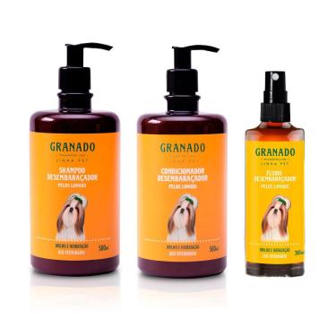 Imagem de Kit Shampoo Condicionador Fluído Desembaraçador Granado Pet