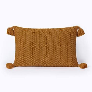 Imagem de Capa de Almofada Pompom Rinzeira Decorativa Tricot 50x30cm Com zíper Istambul