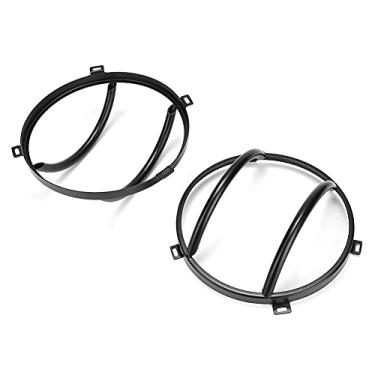 Imagem de Capa de lanterna traseira Lig 2 peças protetor de lâmpada traseira de metal de ferro serve para JK 2007-2017 (preto)