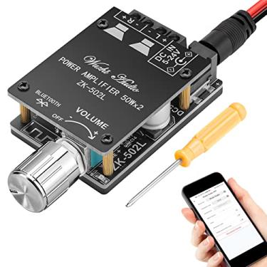 Imagem de MakerHawk Mini placa amplificadora Bluetooth Amplificador 2.0 2X50W 5V-24V Módulo amplificador de potência de áudio para armazenar alto-falantes de home theater
